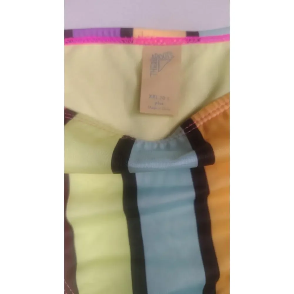 New Lot Of 2 Swim Bottoms Bright Multicolor Stripes Women's Plus Size XXL